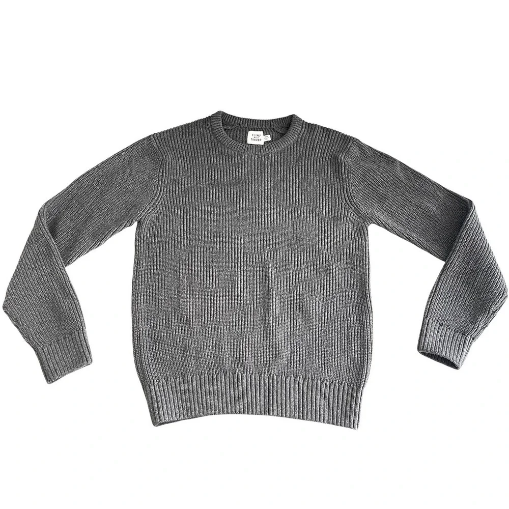 Men's Flint And Tinder Bolinas Recycled Cotton Crewneck Sweater Charcoal Grey XS